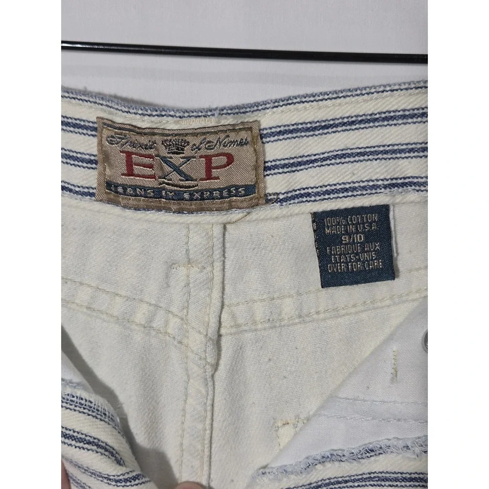 Y2K Express Jeans Hickory Striped‎ Womens Shorts 9/10 Waist Sz 29